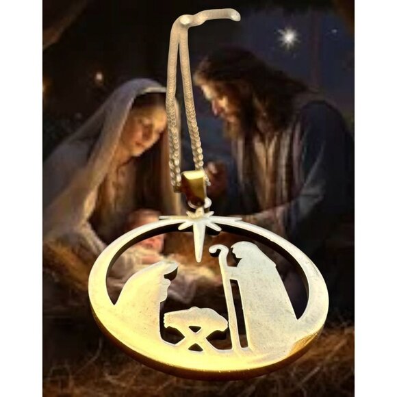 Nativity Scene Necklace Baby Jesus Jerusalem Christmas New 16 in Chain Extender - Picture 3 of 12